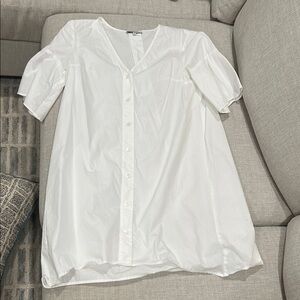 Madewell White Button-Up Dress